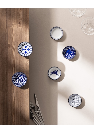 Reve Bleu Vista Mini Kase Seti - Mavi/beyaz - 9 Cm 8684427358634 Çok Renkli