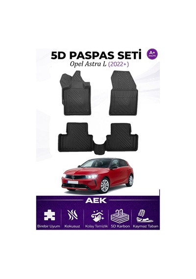 Opel Astra "l" 2022+ Araca Özel Havuzlu "karbon" Paspas Takımı