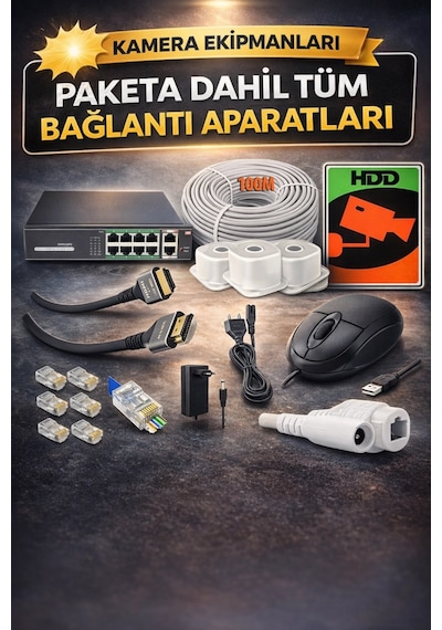 J-tech 5mp Sesli 1818 İp Renkli Gece Görüşlü 8 Li 500gb Akıllı Güvenlik Kamera Seti Yüz Ve Araç Ta