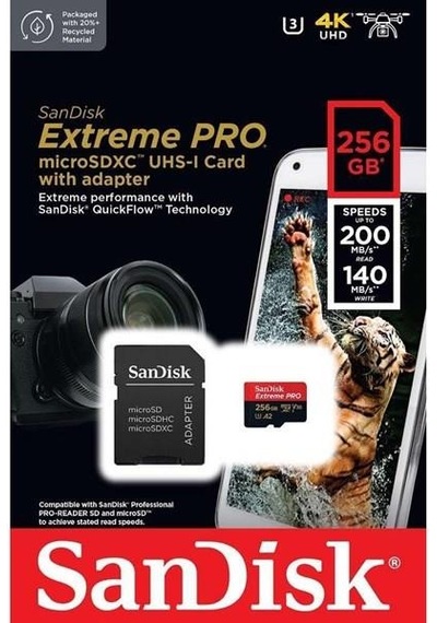 Sandısk 256gb Extreme Pro Sdsqxcd-256g-gn6ma Mıcro-sd Hafıza Kartı