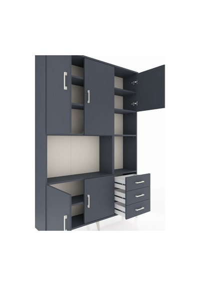 Arges Dolap 9 Raflı 3 Çekmeceli 5 Kapaklı 132x30x195 Antrasit-antrasit/antrasit Antrasıt/antrasıt Arges Dolap 9 Raflı 3 Çekmeceli 5 Kapaklı 132x30x195 Antrasit-antrasit/antrasit Antrasıt/antrasıt