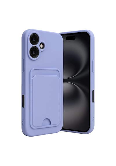 Apple İphone 16 Uyumlu Kılıf Kelvin Kartvizitli Silikon - Lila