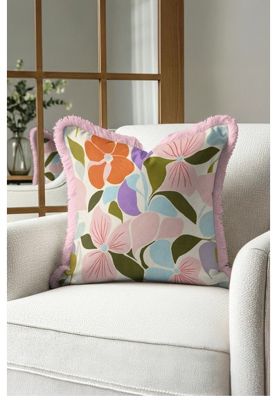 Çiçek Desenli Zarif Botanik Saçaklı Yastık Kılıfı-pastel Floral Bohem Pembe Püsküllü Kırlent Kılıfı Puslu Düş Lime Çiçek Desenli Zarif Botanik Saçaklı Yastık Kılıfı-pastel Floral Bohem Pembe Püsküllü Kırlent Kılıfı Puslu Düş Lime