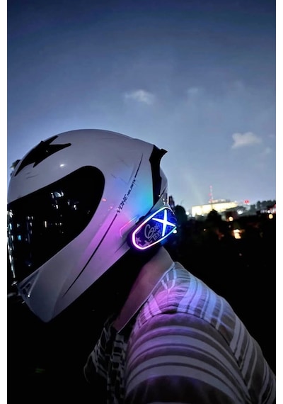 Helmet Graffiti Motor Kask Kulaklık Rgb Modlu Su Geçirmez 6.0 Bluetooth Intercom Yenı Model