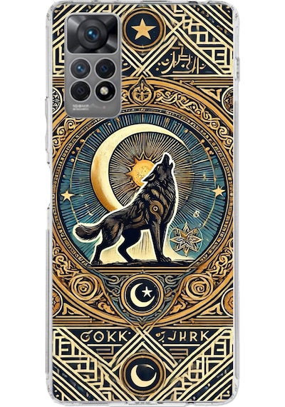 Redmi Note 12 Pro 4g Uyumlu Yalnız Kurt Göktürk Baskılı Silikon Kılıf Renkli