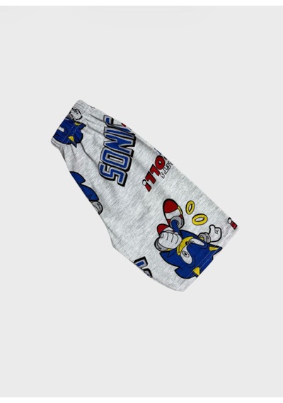 Aliş Kids Erkek Çocuk Pamuklu Gri Sonic Desenli Kısa Kollu Şortlu Yazlık Pijama Takımı