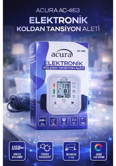 Acura AC-463K Türkçe Konuşan  Çift Kullanıcı Özellikli Koldan Tansiyon Aleti