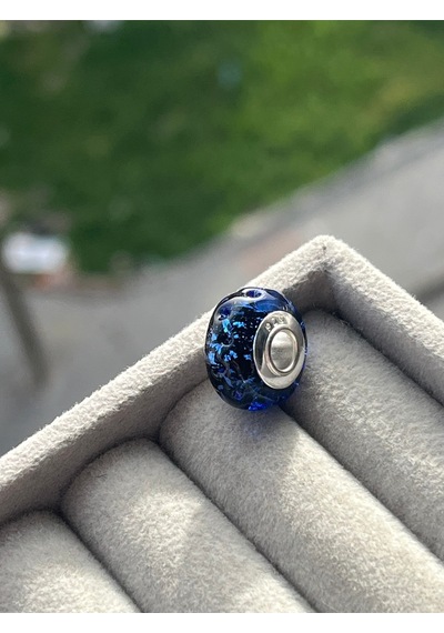 Dalgalı Okyanus Murano Charm Asafaccessory Gümüş