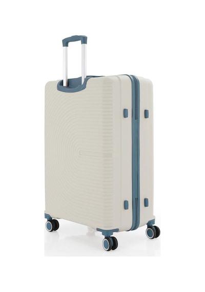 Mçs Bavul Orta Ve Kabin 2li Set Kırılmaz Silikon Valiz V374 Kemik/skyblue Kemik