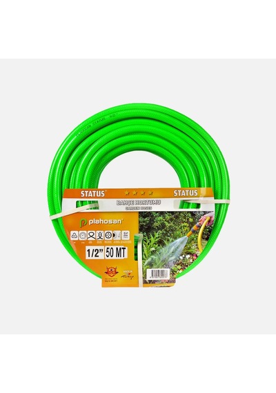 Bahçe Hortumu,Balkon Hortumu,Örgülü Hortum Yeşil 50M
