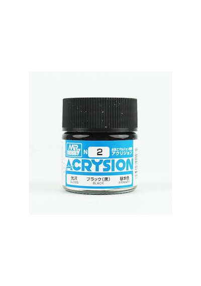 Mr.hobby N-002, 10 Ml. Black Acrysion Maket Boyası Standart