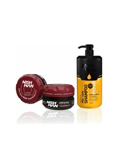M3 Mat Görünümlü Saç Şekillendirici Mat Wax X 5 Adet/ + 1250 Ml Tuzsuz Şampuan Hediye