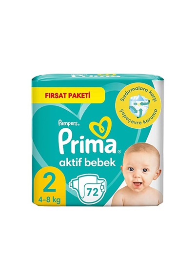 Prima Bebek Bezi Aktif Bebek 2 Numara Mini Fırsat Paketi 72 Adet