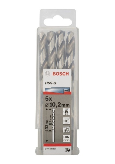 Bosch Hss-G 10.2X133 Mm Metal Matkap Ucu 5'Li Paket 2608585523