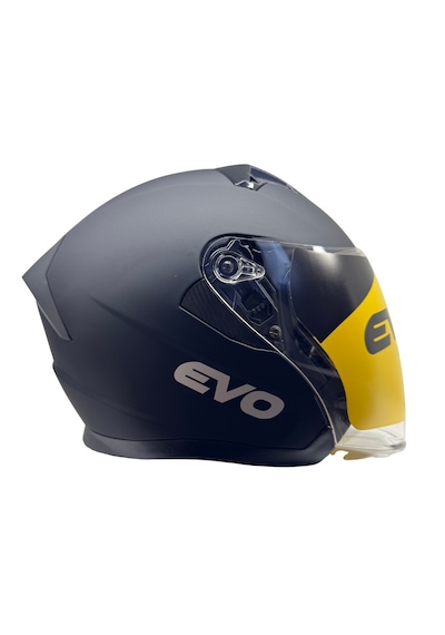 Kask Evo Marka Çenesiz Yarım Kask Mat Siyah