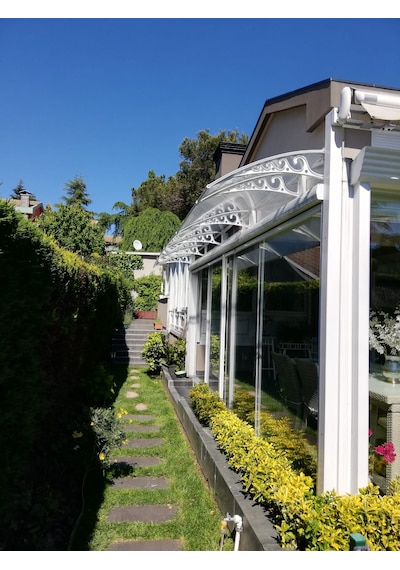 Plastik Ayak 6mm Levhalı Pratik Sundurma Kanopi 100x300 Cm Gri