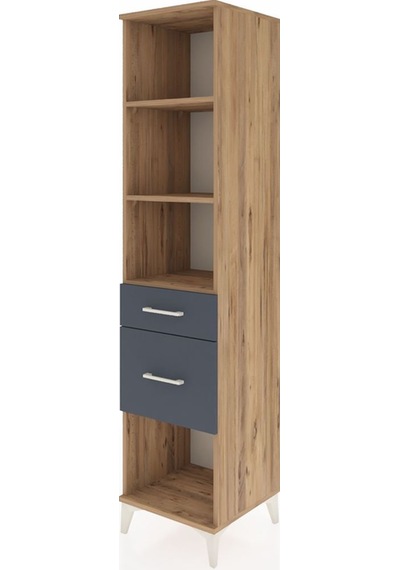 Hyperion Dolap 3 Raflı 2 Çekmeceli 44x44x195 Çam-antrasit Çam