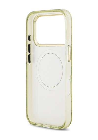Apple Uyumlu iPhone 17 Pro Kılıf Guess Lisanslı M-safeli Simli Çiçek Desenli Metal Kamera Çerçeveli Kapak Yeşil Yeşil