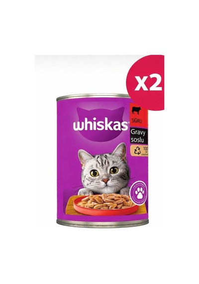 Whiskas Kedi Maması Konserve Biftekli 400 Gr 2 Adet