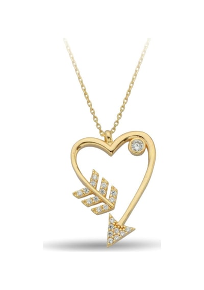 Çgk Çiğdem Gürel Kuyumculuk Kalbe Giden Ok Altın Kolye 14k Gold