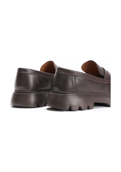 Fame Step Hakiki Deri Erkek Casual Ayakkabı +4.5 Cm Boy Uzatan Kalın Taban Günlük Bağcıksız Comfort Kahverengi Loafer Venedik