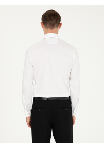 Cacharel Beyaz Slim Fit Pamuk Karışımlı Klasik Gömlek 15841036