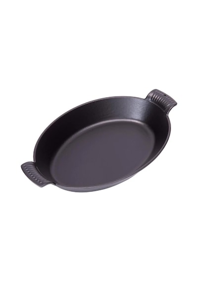 Sürel 16 14,5 Cm Oval Düz Tabak Sahan Mat Siyah Düz