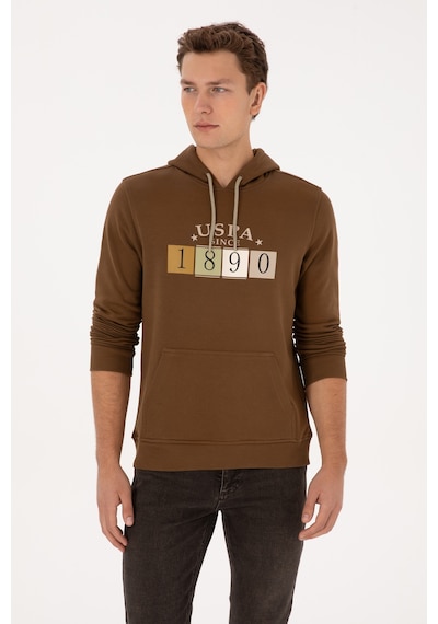 U.S. Polo Assn. Erkek Regular Fit Kapüşonlu Haki Sweatshirt 50316364-VR027