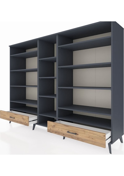 Hyperion Dolap 14 Raflı 2 Çekmeceli 220x44x163 Antrasit-antrasit/çam Antrasıt/atlas Çam - Antrasıt Hyperion Dolap 14 Raflı 2 Çekmeceli 220x44x163 Antrasit-antrasit/çam Antrasıt/atlas Çam - Antrasıt