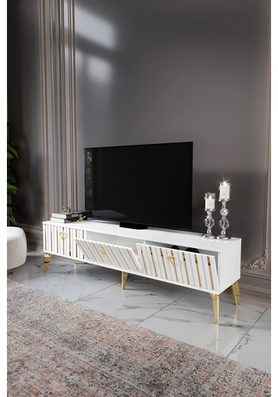 180 CM DUBAİ MDF MEBRAN KAPAK EKRU GOLD