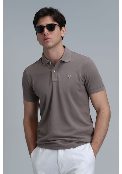 Lufian Erkek Laon Smart Polo T-shirt 111040164 Toprak Vizon