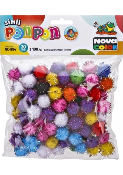 Ponpon Simli 20 Mm Karışık Renk Simli 100lü Nc-884