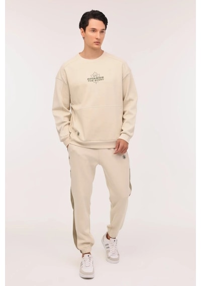Lumberjack Filaz Erkek Bej Yuvarlak Yaka Sweatshirt Bej