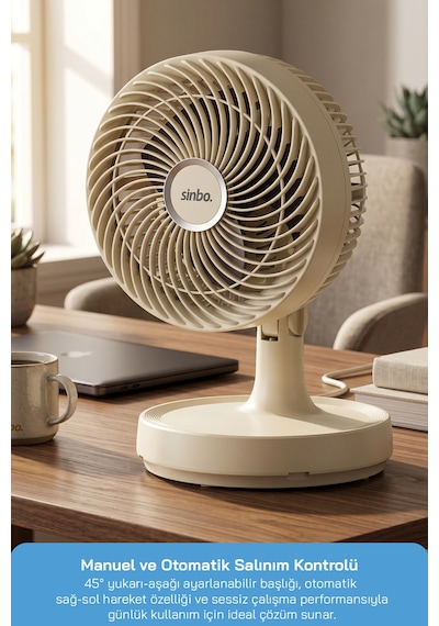 Sinbo Sf-7703 Kompakt Mini Masaüstü Fan Sessiz Vantilatör