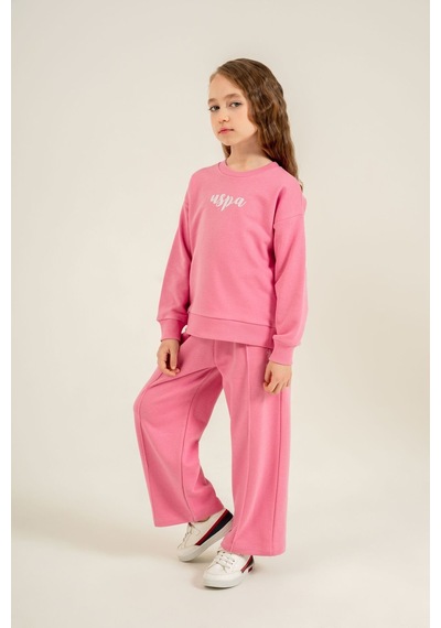 U.S. Polo Assn. Kız Çocuk Baskılı Mor Uzun Kol Eşofman Takımı Us2731-c-v3 Us2731-c-v3