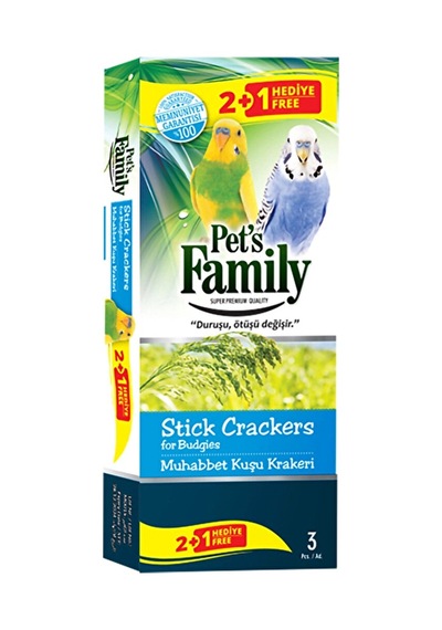 2 Adet Pets Family Muhabbet Kuşu Krakeri 2+1