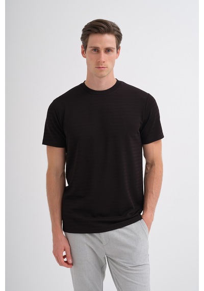 Cazador Bisiklet Yaka Erkek Siyah T-shirt 40470 Siyah