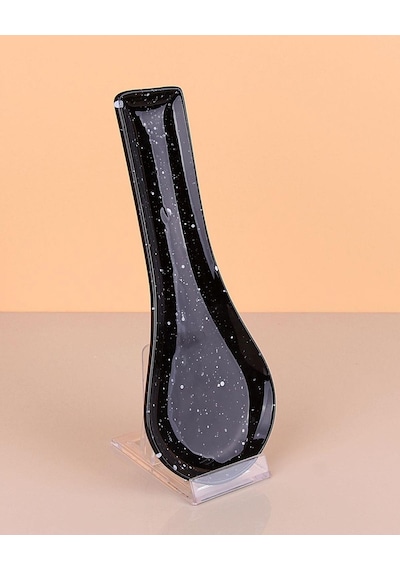 Seramik Kirli Kaşıklık Kepçe Kaşıklık Altlığı 27cm Siyah Granit