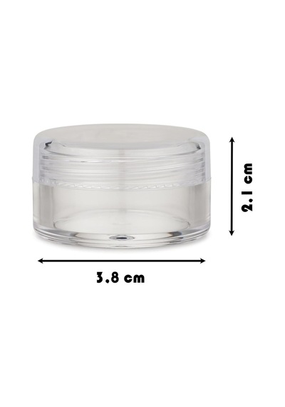 Lexroo 3,8cm 10ml Şeffaf Kapaklı Mini Kavanoz Küçük Takı Ve Mini Eşya Saklama Kutusu 2'li