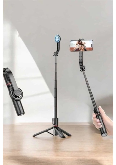 Ceylan Adam Kumandalı Tripod Telefon Tutucu Selfie Çubuğu 360 Derece Dönebilen