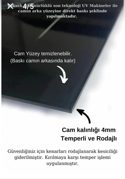 4mm Tamperli Uv Baskı Kırılımaz Cam Tablo Ev Ofis Duvar Dekor Hediyelik Tablo Ayet El Kürsi Dini İslam