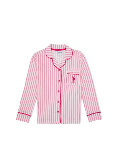 U.S. Polo Assn. Kız Çocuk Fuşya Çizgili Pijama Takımı 50318940-VR023
