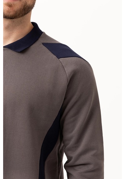 Flora Polo Yaka Sweatshirt K.gri-lacivert