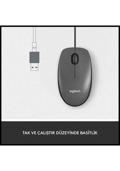 Logıtech 910-006652, M100 Siyah, Usb Kablolu, 1000dpi, Optik, 3 Tuşlu, Mouse Diğer