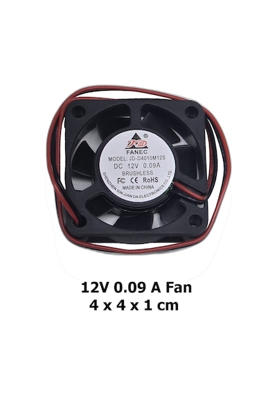 12v Dc 0.09a Brushless Soğutucu Fan 4x4x1 Cm Kasa Dvr Modem 3d Yazıcı Step Motor Uyumlu Minik Fan