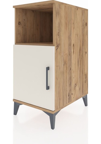 Kronos Komodin 2 Raflı Tek Kapaklı 44x59x96 Çam-aytaşı Atlas Çam