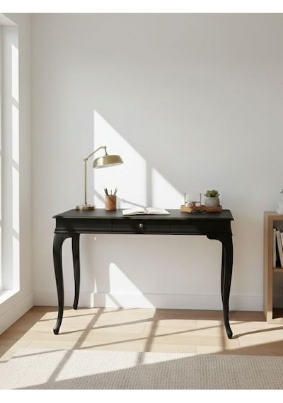 Regnum Fransız Still Ahşap Çalışma Masası 80x125 Siyah