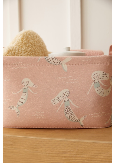 Ocean Home Textile Çocuk Odası Deniz Kızı Sepet 30 x 21 x 18 cm