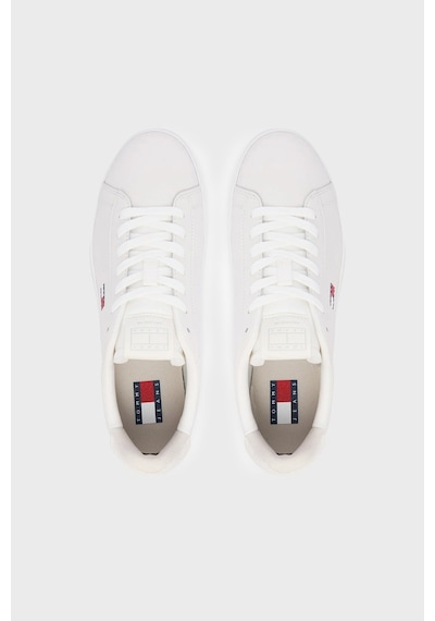 Tommy Jeans Deri Sneaker Ayakkabı Kadın Ayakkabı En0en03146 Ybl Beyaz