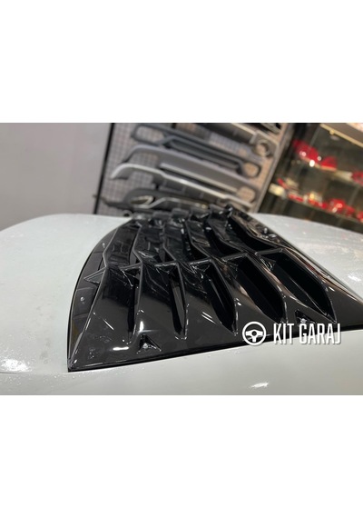 Honda Civic Fb7 2012-2016 Plastik Arka Cam Vizoru - Parlak Siyah Piano Black